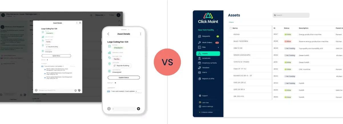 image comparing coast and click maint asset management interfaces