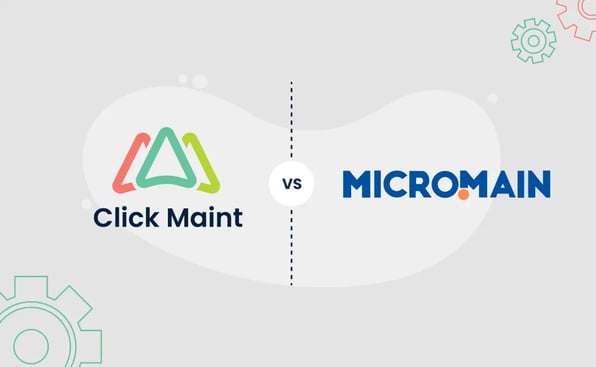 image showing a logo comparison of click maint and micromain