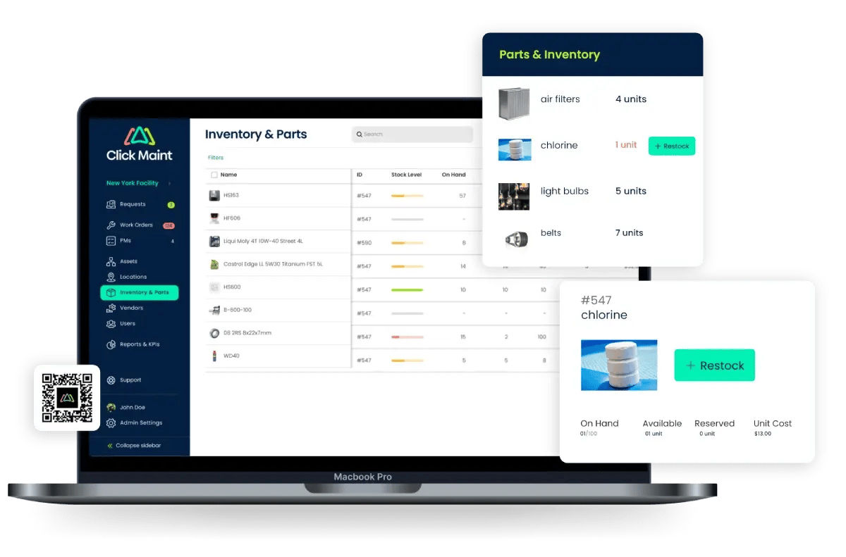 image of the inventory management interface screenshot