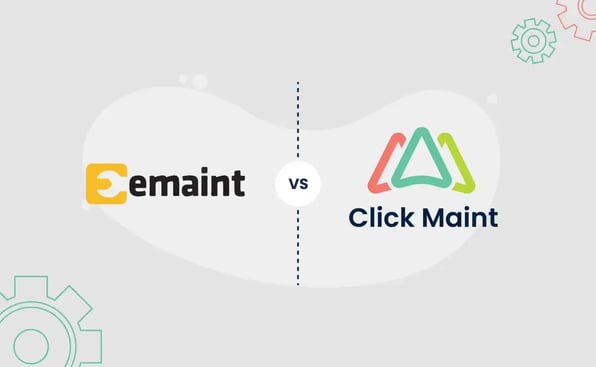 image showing emaint vs click maint logos