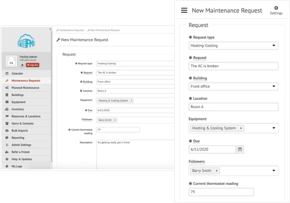 image of the fmx preventive management working screenshot