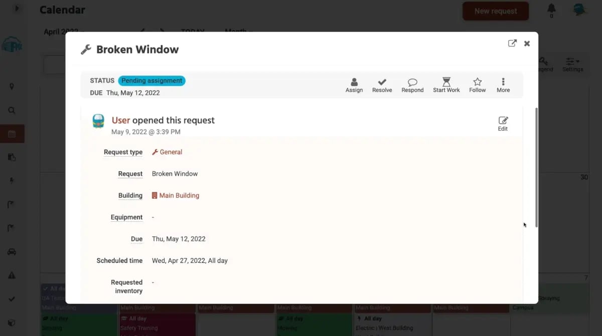 image of the fmx work order management interface