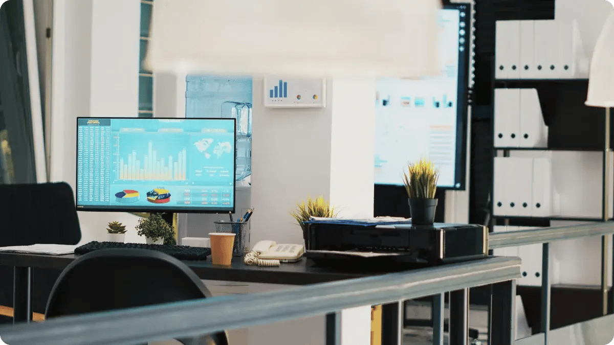 image showing smart office planning and technology