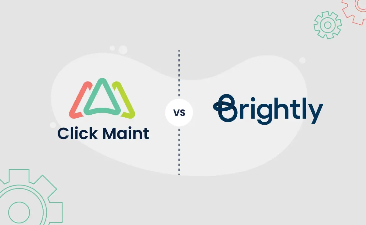 image showing a logo comparison of click maint and brightly