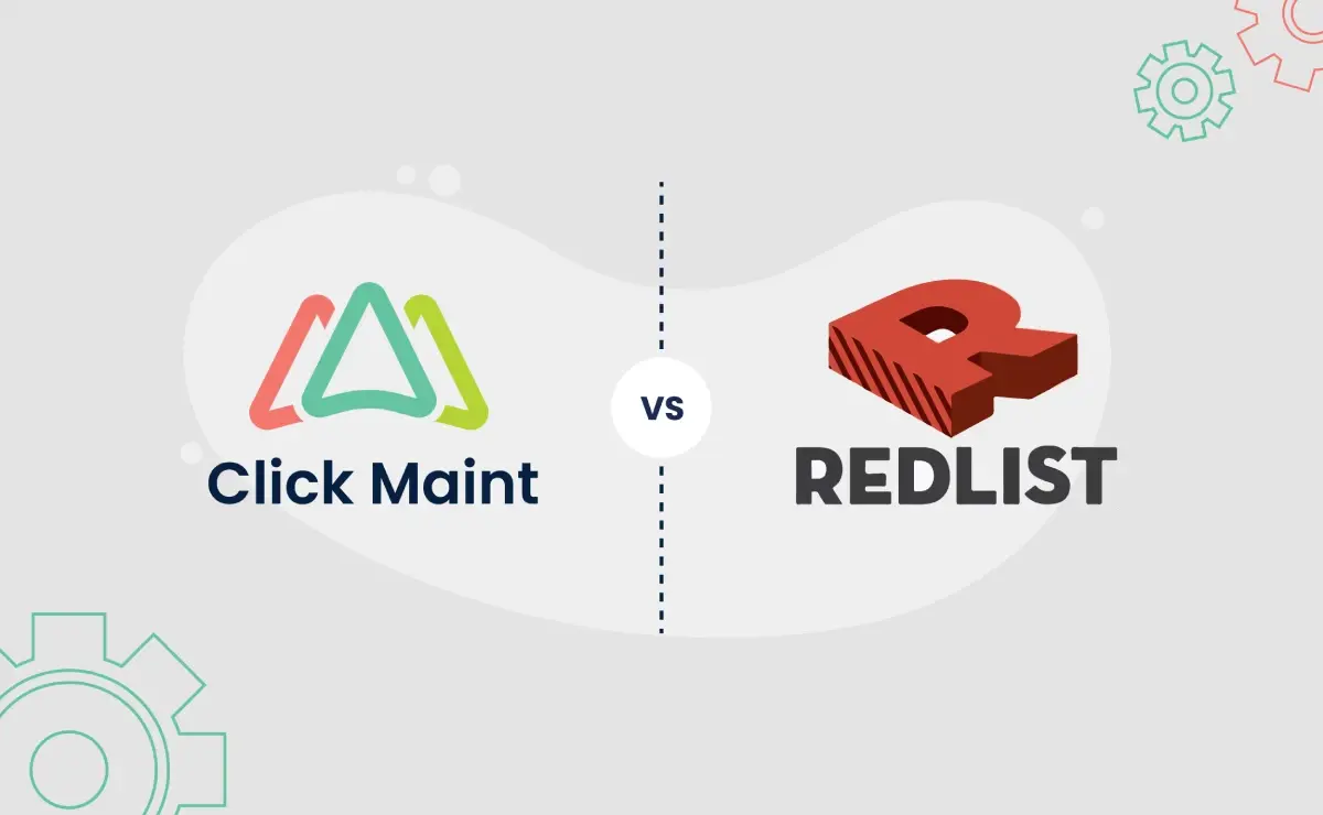 image showing a logo comparison of click maint and redlist